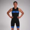imageZoot Mens Core Tri Tank Racesuit Sleeveless Triathlon Suit Swim Bike Run Chamois Pad Pockets UPF 50 Quick Dry FabricRoyal Blue