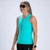 imageZoot Womens Core Tri Tank Performance Triathlon Race Tank Top UPF 50 Fabric Rear Pockets Mesh Panels ampamp Cam Lock ZipperAqua Blue