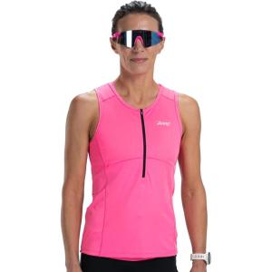 imageZoot Womens Core Tri Tank Performance Triathlon Race Tank Top UPF 50 Fabric Rear Pockets Mesh Panels ampamp Cam Lock ZipperBright Pink