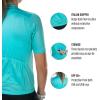 imageZoot Womens Core Cycling Jersey Breathable Short Sleeve Road Bike Jersey Moisture Wicking 3 Rear Pockets UPF 30 FabricAqua Blue