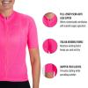 imageZoot Womens Core Cycling Jersey Breathable Short Sleeve Road Bike Jersey Moisture Wicking 3 Rear Pockets UPF 30 FabricBright Pink