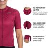 imageZoot Womens Core Cycling Jersey Breathable Short Sleeve Road Bike Jersey Moisture Wicking 3 Rear Pockets UPF 30 FabricPlum