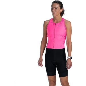 imageZoot Womens Core Sleeveless Tri Aero Slvs FZ Racesuit QuickDry Sleeveless Triathlon Suit with Chamois ampamp Race StorageBright Pink