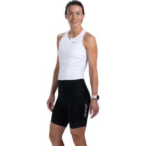 imageZoot Womens Core Sleeveless Tri Aero Slvs FZ Racesuit QuickDry Sleeveless Triathlon Suit with Chamois ampamp Race StorageWhite