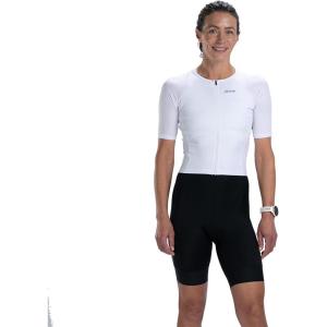 imageZoot Womens Core Tri Aero FZ Racesuit Short Sleeve MoistureWicking Triathlon Suit Plush Chamois ampamp Race Day StorageWhite