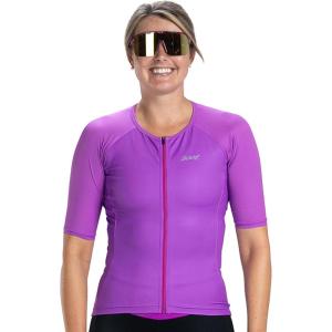 imageZoot Womens Core Tri Aero Jersey Lightweight MoistureWicking Triathlon Full Zip Top with Secure Storage ampamp UPF 50Deep Purple