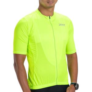 imageZoot Mens Core Cycling Jersey Breathable Short Sleeve Road Bike Tri Jersey Moisture Wicking 3 Rear Pockets UPF 30 FabricHyper Yellow