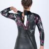 imageZoot Womens Maui Wetsuit Flexible Fullsuit Triathlon Wetsuit with Buoyancy Support ampamp Hydrodynamic FinishPink Palm
