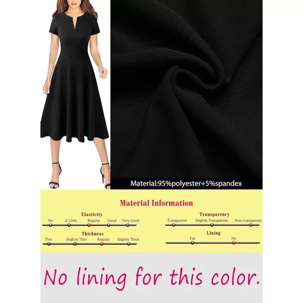 VFSHOW Womens Elegant Front Zipper Crisscross Waist Slim Wear to Work Business Office ALine DressBlackpolyester