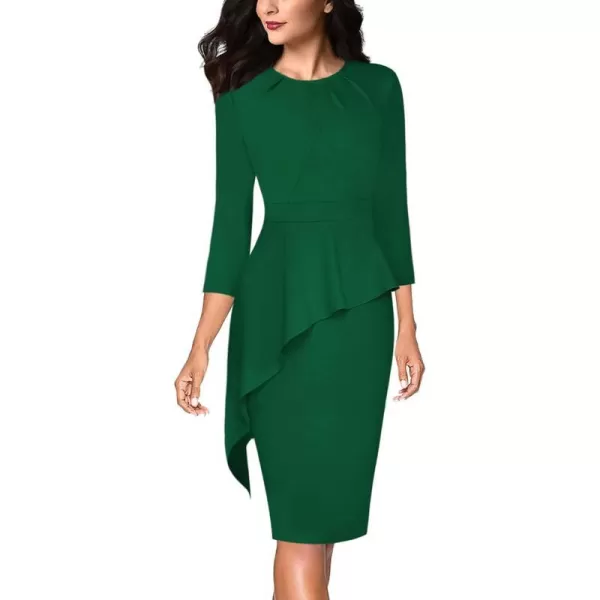 Green Asymmetrical Peplum-2