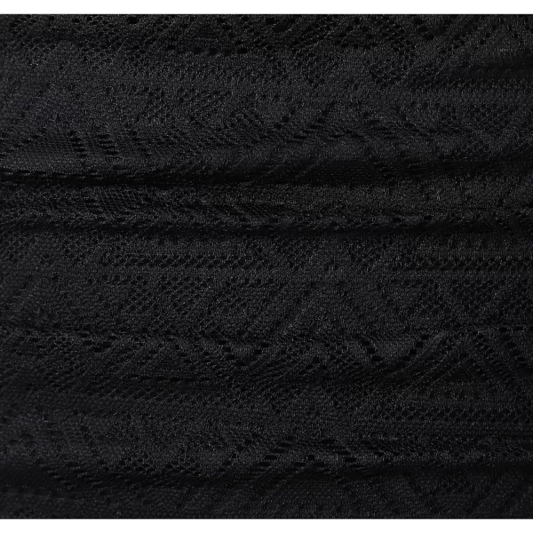 VFSHOW Womens Elegant Ruched Ruffle High Waist Casual Pencil Midi MidCalf SkirtBlack Geometric Lace