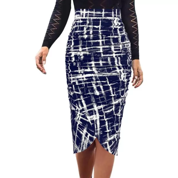 Blue and White Geometric Print-3