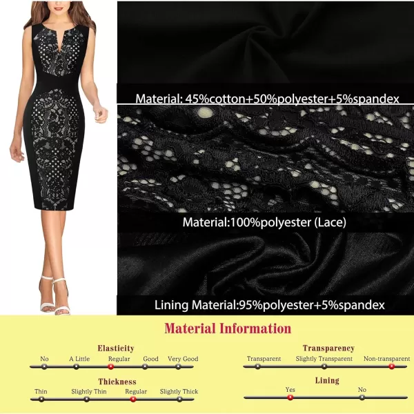 VFSHOW Womens Black Lace Inset Patchwork Front Zipper Slim Party Cocktail SemiFormal Bodycon Pencil Sheath Dress 7197 BLK 3XLVFSHOW Womens Black Lace Inset Patchwork Front Zipper Slim Party Cocktail SemiFormal Bodycon Pencil Sheath Dress 7197 BLK 3XL