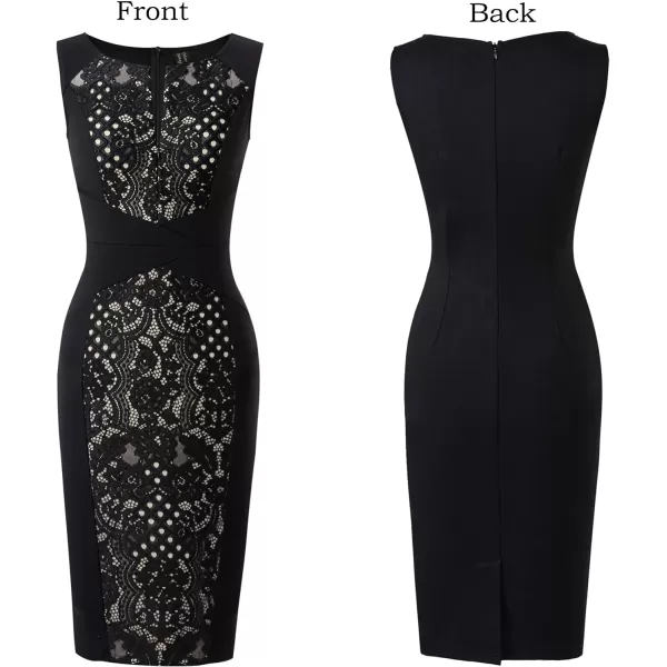 VFSHOW Womens Black Lace Inset Patchwork Front Zipper Slim Party Cocktail SemiFormal Bodycon Pencil Sheath Dress 7197 BLK 3XLVFSHOW Womens Black Lace Inset Patchwork Front Zipper Slim Party Cocktail SemiFormal Bodycon Pencil Sheath Dress 7197 BLK 3XL