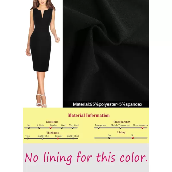 VFSHOW Womens Elegant Front Zipper Slim Work Business Office Party Bodycon Pencil DressBlackpolyester