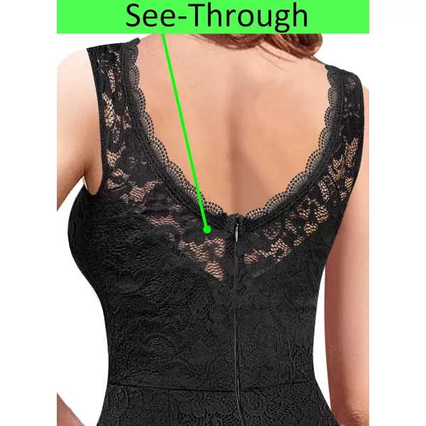 VFSHOW Womens Sexy Illusion Deep V Sweetheart Neckline Lace Formal Prom Maxi Dress 2023 Low Back Split Evening Long GownBlack Lace