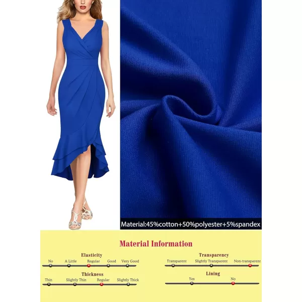 VFSHOW Womens Sexy Sweetheart Neckline Backless Ruffle Formal Prom Maxi Dress 2023 High Split Wedding Guest Evening Long GownRoyal Blue