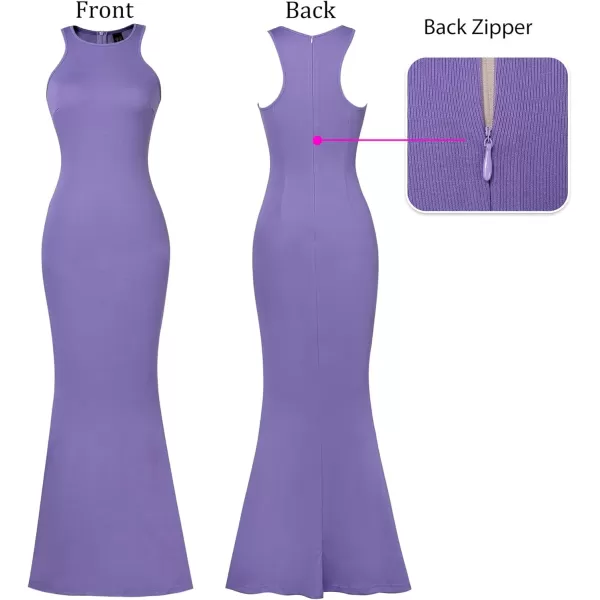 VFSHOW Womens Sleeveless Bodycon Club Casual Party Plain Maxi Dress Racerback Fitted Beach Tank DressLight Purple