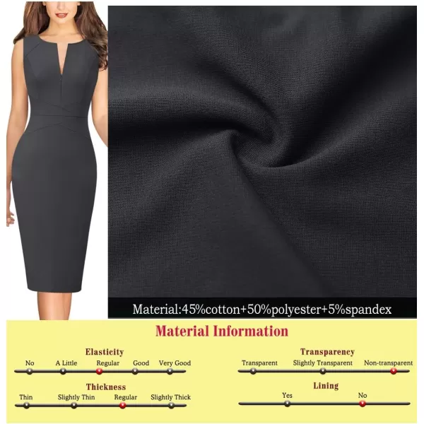 VFSHOW Womens Slim Zipper Up Work Business Office Cocktail Party Bodycon Pencil Sheath DressGrey Sleeveless