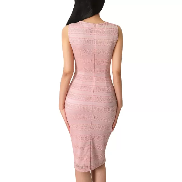 VFSHOW Womens Slim Zipper Up Work Business Office Cocktail Party Bodycon Pencil Sheath DressPeach