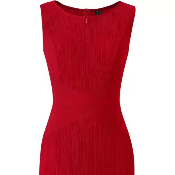 VFSHOW Womens Slim Zipper Up Work Business Office Cocktail Party Bodycon Pencil Sheath DressRed