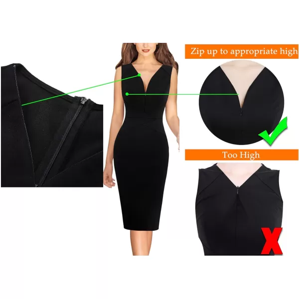 VFSHOW Womens V Neck Front Zipper Work Business Office Cocktail Bodycon Pencil DressPeach Pink V Neck