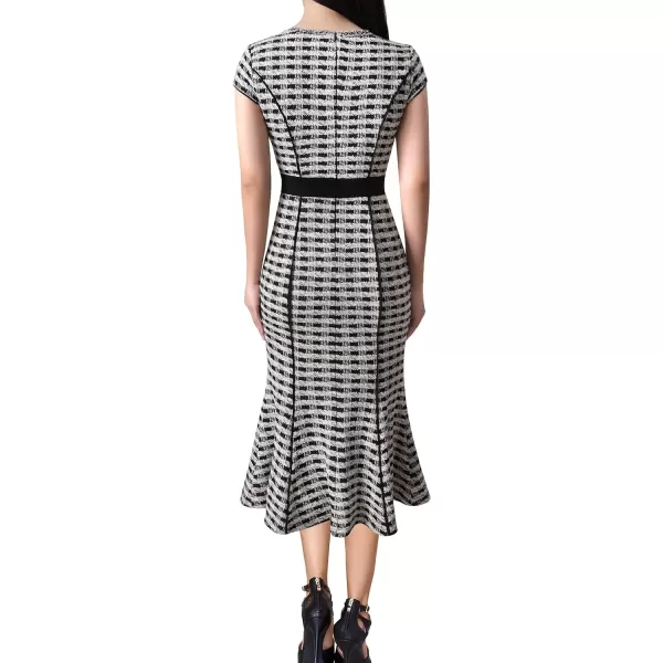 VFSHOW womens ModernFittedBlack White Plaid Tweed