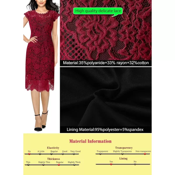 VFSHOWnbspWomensnbspContrastnbspFloralnbspLacenbspShiftnbspScallopednbspCrewnbspNecknbspSlimnbspCocktailnbspPartynbspDressDark Red Floral Lace