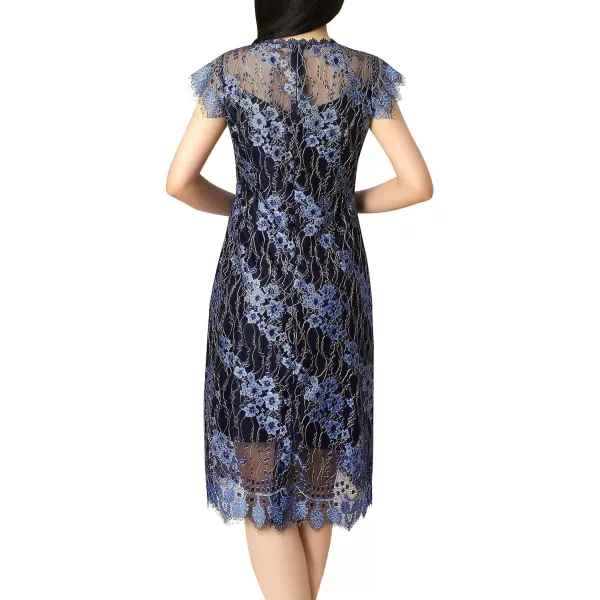 VFSHOWnbspWomensnbspContrastnbspFloralnbspLacenbspShiftnbspScallopednbspCrewnbspNecknbspSlimnbspCocktailnbspPartynbspDressNavy Floral Lace