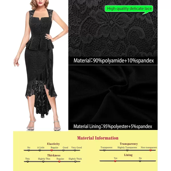 VFSHOWnbspWomensnbspSquarenbspNecknbspPeplumnbspRufflenbspButtonnbspCocktailnbspPartynbspBodyconnbspMidinbspMermaidnbspDressBlack Floral Lace