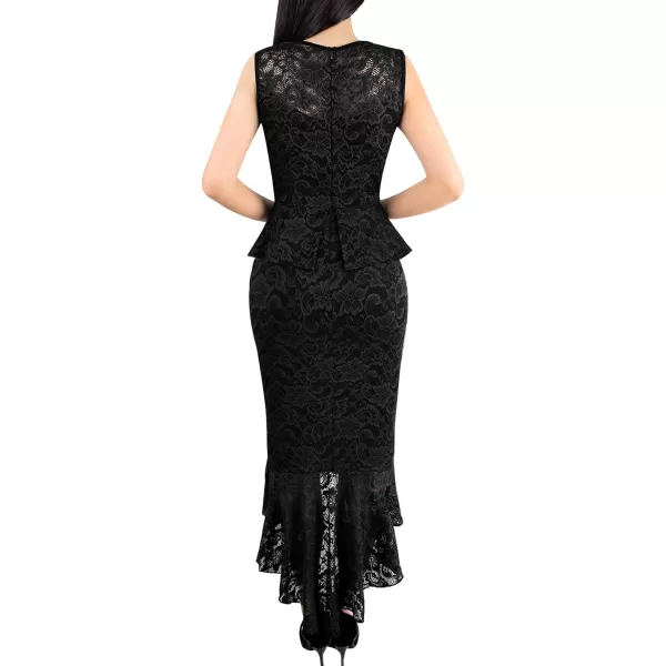 VFSHOWnbspWomensnbspSquarenbspNecknbspPeplumnbspRufflenbspButtonnbspCocktailnbspPartynbspBodyconnbspMidinbspMermaidnbspDressBlack Floral Lace