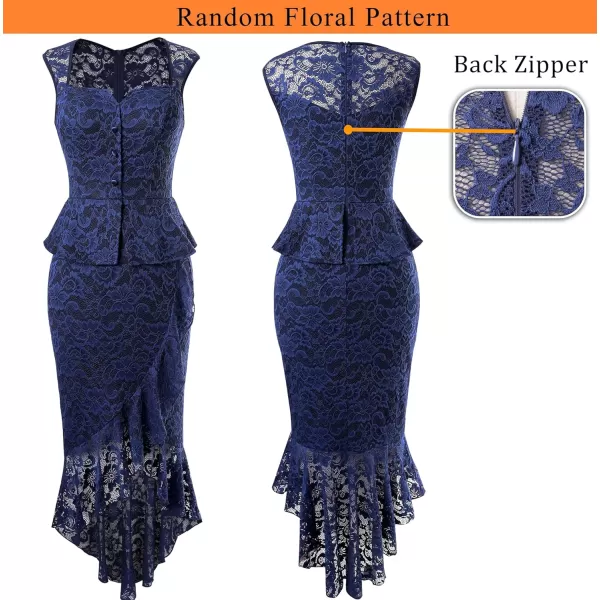 VFSHOWnbspWomensnbspSquarenbspNecknbspPeplumnbspRufflenbspButtonnbspCocktailnbspPartynbspBodyconnbspMidinbspMermaidnbspDressBlue Floral Lace