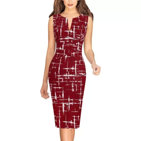 Dark Red and White Geometric Print