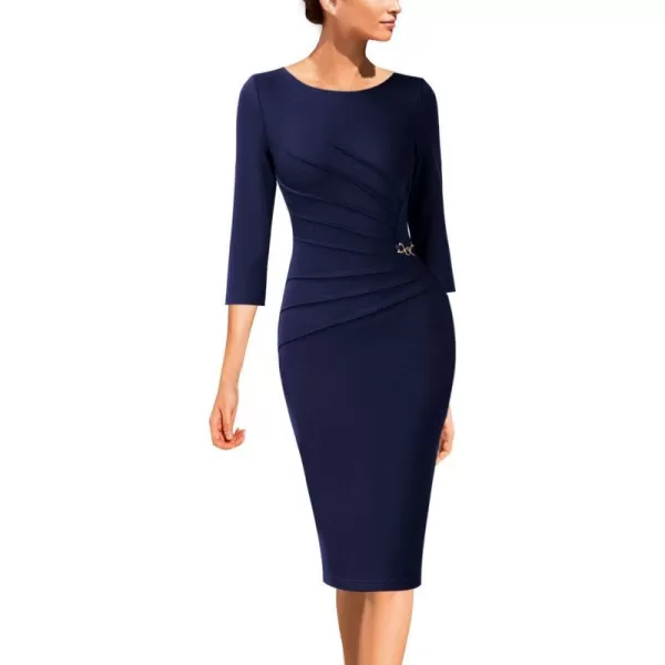 Navy Blue-3/4 Sleeve