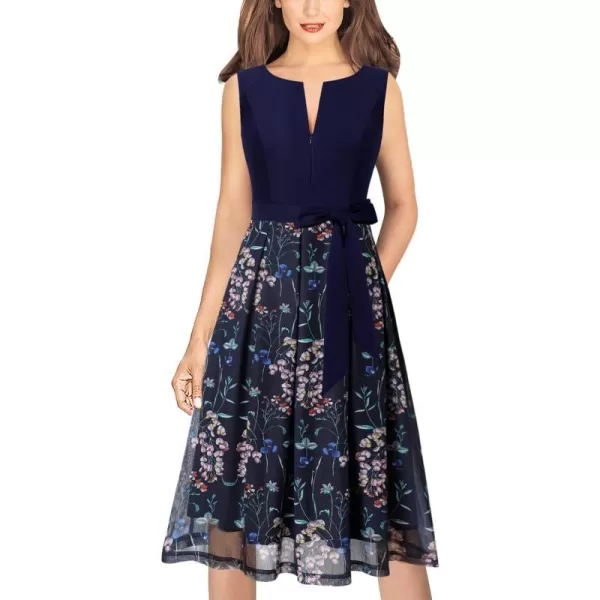 Navy Blue and Multi Floral Print-3