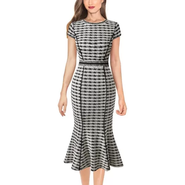 VFSHOW womens ModernFittedBlack White Plaid Tweed