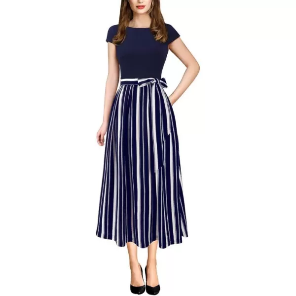 Navy Blue and White Striped