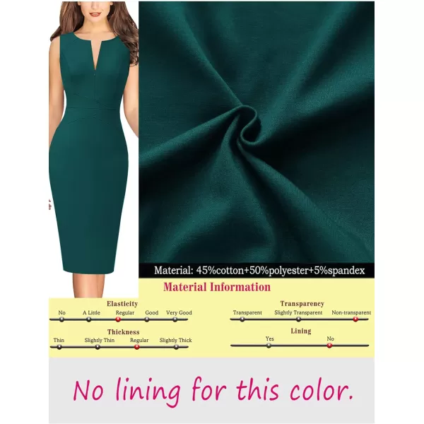 imageVFSHOW Womens Elegant Slim Front Zipper up Work Business Office Party Sheath DressDark Green