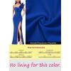 imageVFSHOW Womens Ruffle One Shoulder Strap Ruched Formal Prom Wedding Maxi Dress V Neck Elegant Split Cocktail Evening Long GownSolid Royal Blue