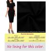 imageVFSHOW Womens Pleated Crew Neck Peplum Work Business Office Church Bodycon Pencil Sheath DressBlack With Red Piping