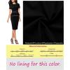 imageVFSHOW Womens Pleated Crew Neck Peplum Work Business Office Church Bodycon Pencil Sheath DressBlack With White Piping