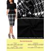 imageVFSHOW Womens Pleated Crew Neck Peplum Work Business Office Church Bodycon Pencil Sheath DressBlack and Houndstooth Print