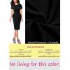 imageVFSHOW Womens Pleated Crew Neck Peplum Work Business Office Church Bodycon Pencil Sheath DressBlackpolyester