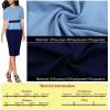 imageVFSHOW Womens Pleated Crew Neck Peplum Work Business Office Church Bodycon Pencil Sheath DressLight Blue and Navy Blue