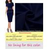 imageVFSHOW Womens Pleated Crew Neck Peplum Work Business Office Church Bodycon Pencil Sheath DressNavy Blue With White Piping