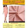 imageVFSHOW Womens Pleated Crew Neck Peplum Work Business Office Church Bodycon Pencil Sheath DressPeach Pink With White Piping