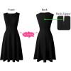 imageVFSHOW Womens Elegant Front Zipper Slim Work Business Office Party Cocktail Skater ALine DressBlack Sleeveless
