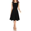 imageVFSHOW Womens Elegant Front Zipper Slim Work Business Office Party Cocktail Skater ALine DressBlack Sleeveless