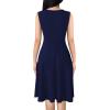 imageVFSHOW Womens Elegant Front Zipper Slim Work Business Office Party Cocktail Skater ALine DressNavy Blue Sleeveless