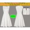 imageVFSHOW Womens Elegant Front Zipper Slim Work Business Office Party Cocktail Skater ALine DressOff White Tweed
